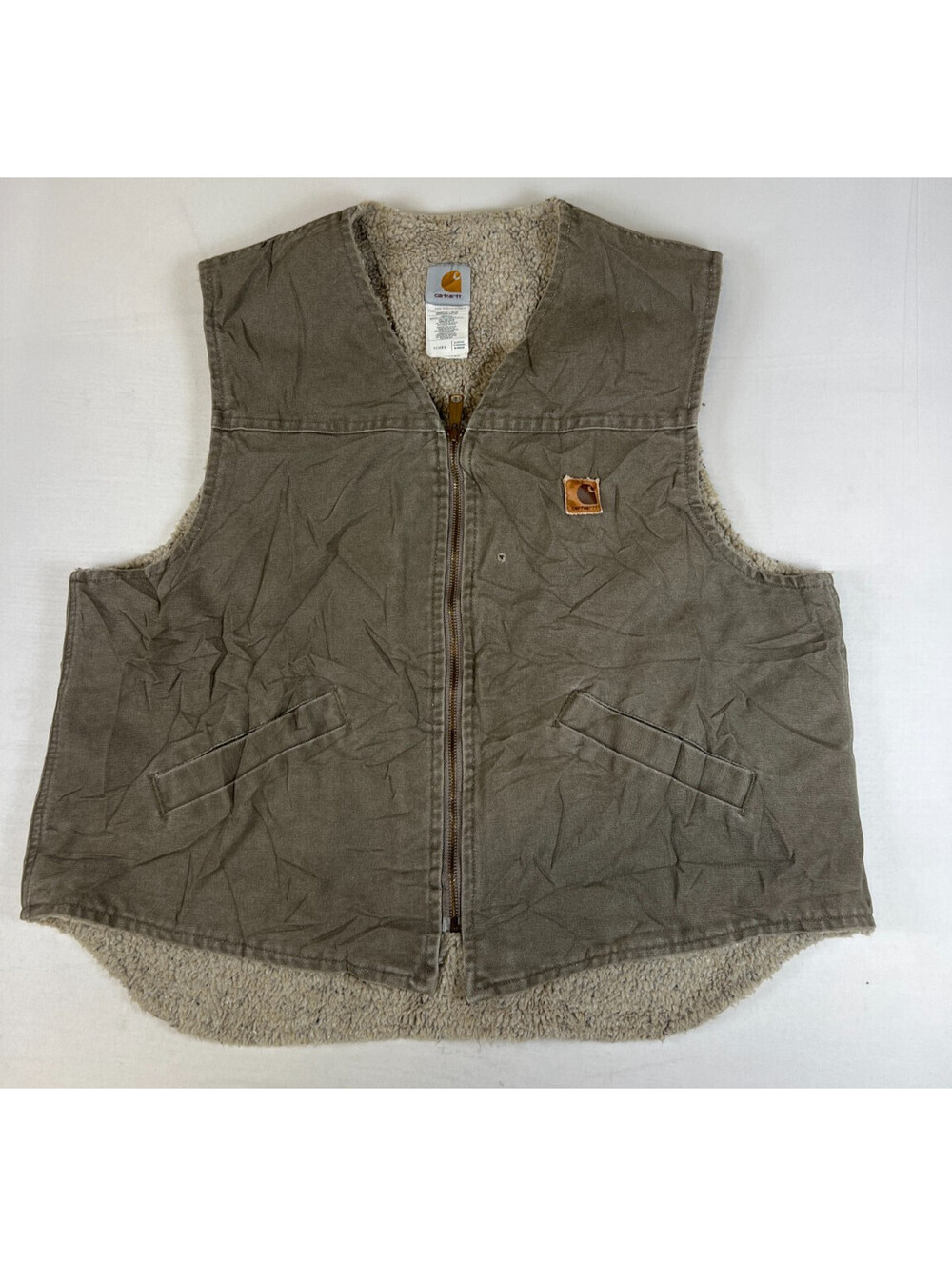 Vintage Carhartt V13 DES Sherpa Lined Duck Work Vest Men's XL Regular